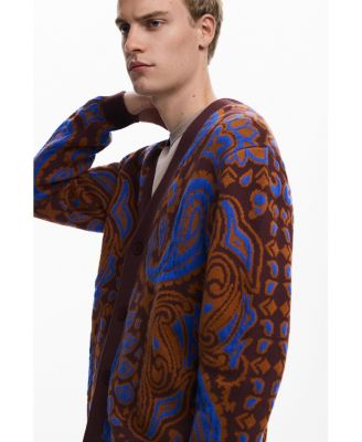 Men's Paisley cardigan sweater