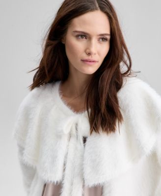 Women's Eyelash Cape Sweater, Macy's Exclusive