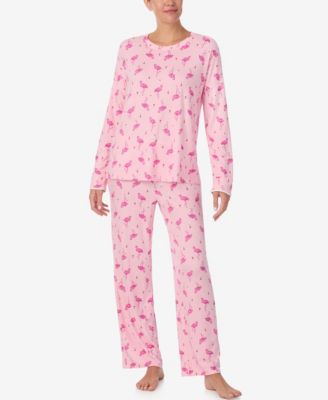 Women's Printed Round Neck Top and Pants Pajama Set