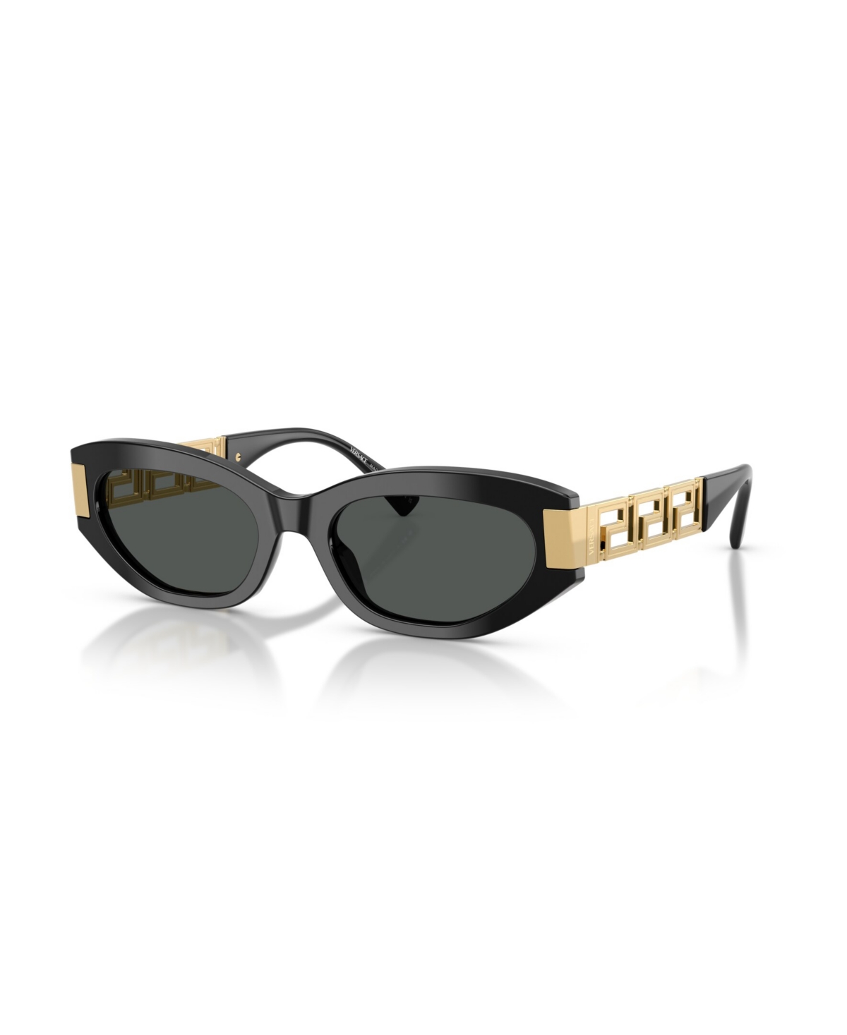 Versace Greca Lunettes De Soleil Ail-de-chat In Black