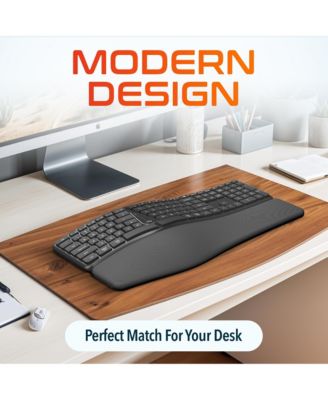 KB250 Ergonomic Wireless Rechargeable Keyboard with Wrist Rest Pad