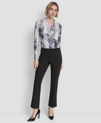 Petite Long Sleeve Wrap Top