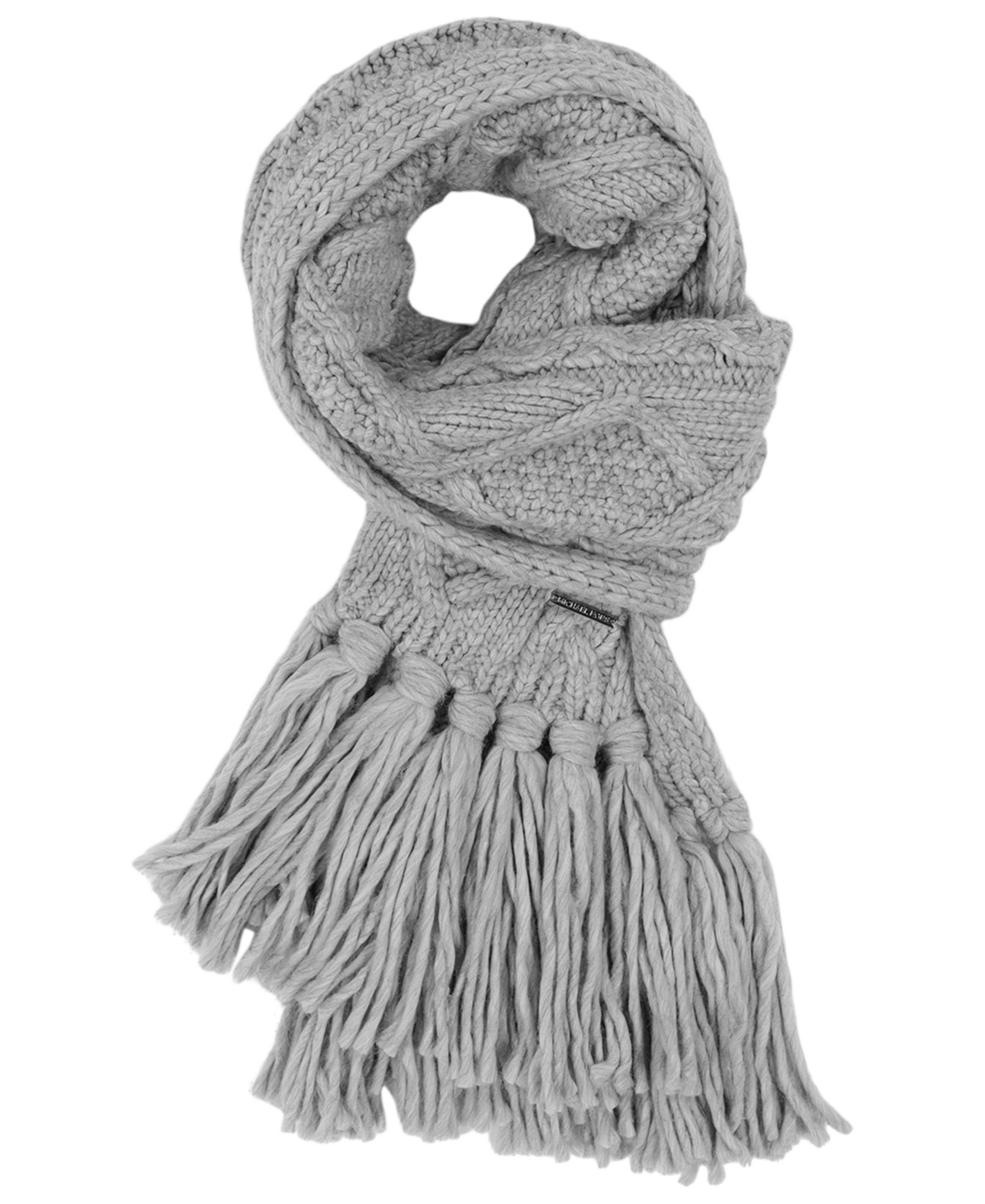 Michael Kors Michael  Women's Diamond Cable Fringe Scarf In Brown