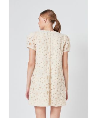 Women's Pearl and Tulle Textured Mini Dress