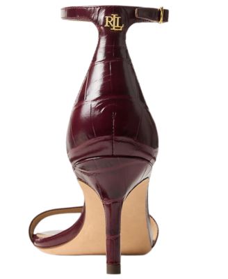 Women's Allie Mid-Heel Crocodile-Embossed Sandals