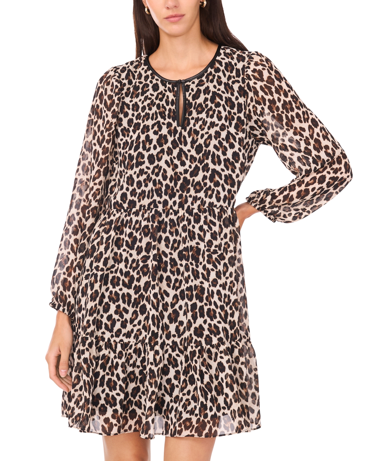 Msk Women's Long Sleeve Babydoll Dress