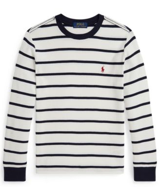Boys 8-20 Striped Waffle Cotton Long-Sleeve T-Shirt