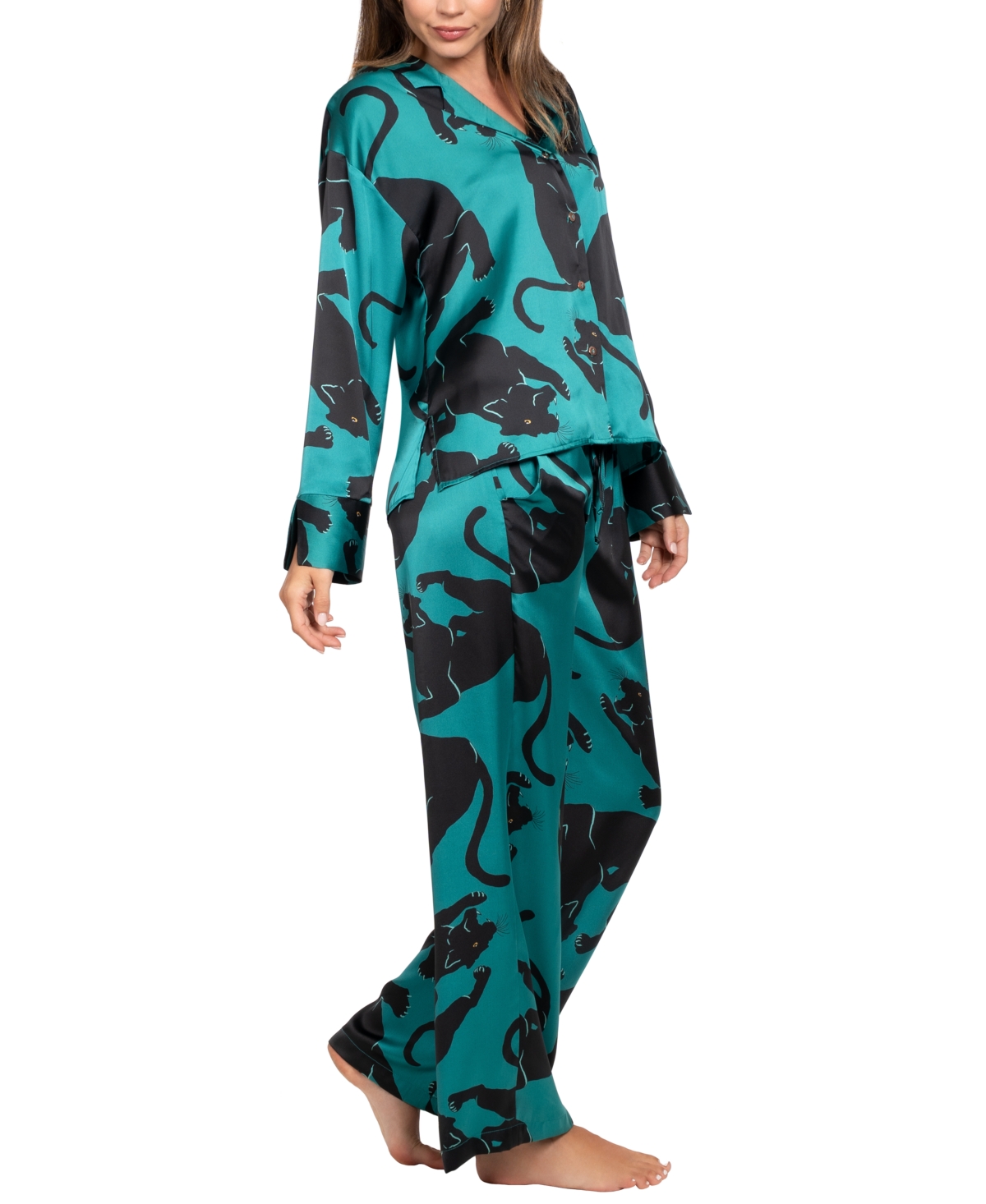 Midnight Bakery Women's 2 Piece Long Sleeves Top And Pants Loungewear Set In Multi