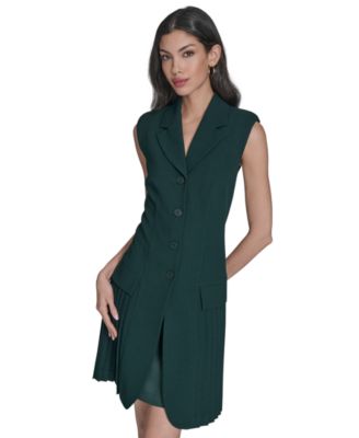 Women's Sleeveless Crepe Shirt Dress