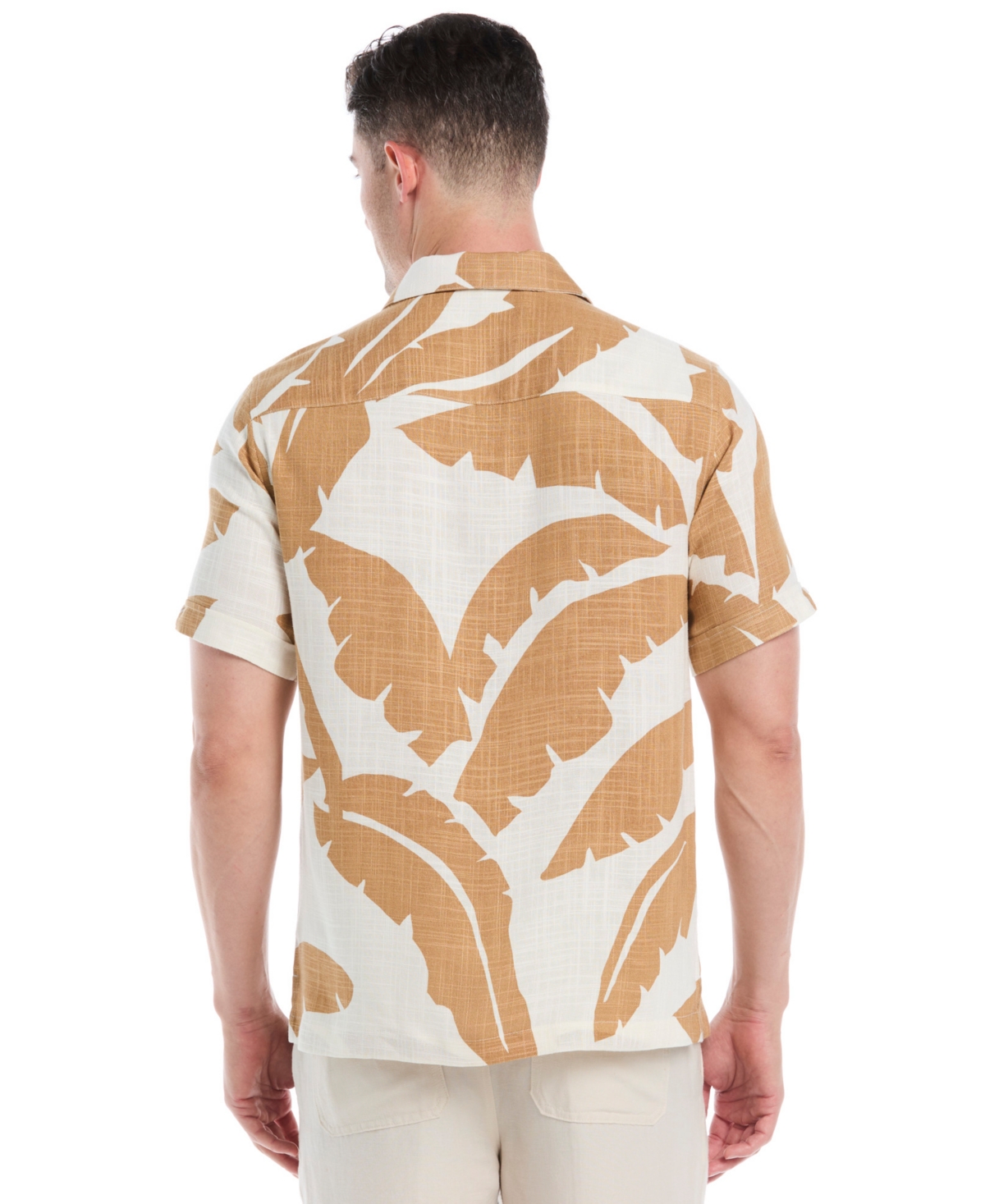 Cubavera Men's Large Palm Print Short Sleeves Shirt