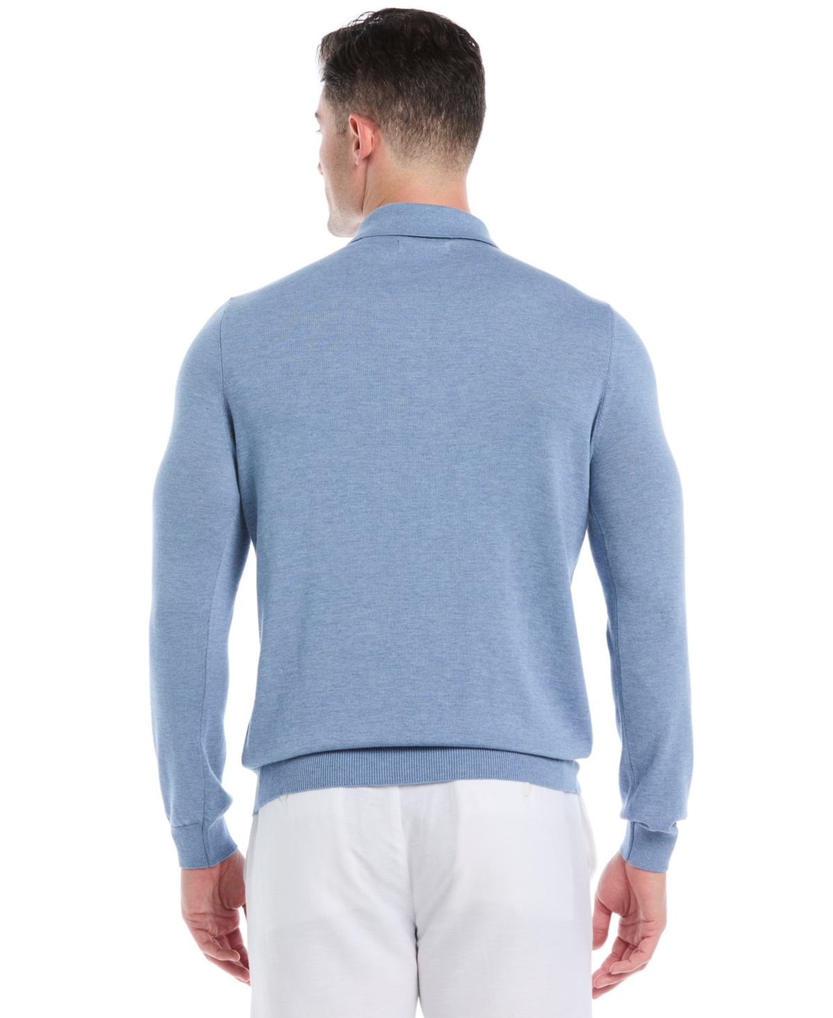 Cubavera Men's Long Sleeves Sweater Polo Shirt