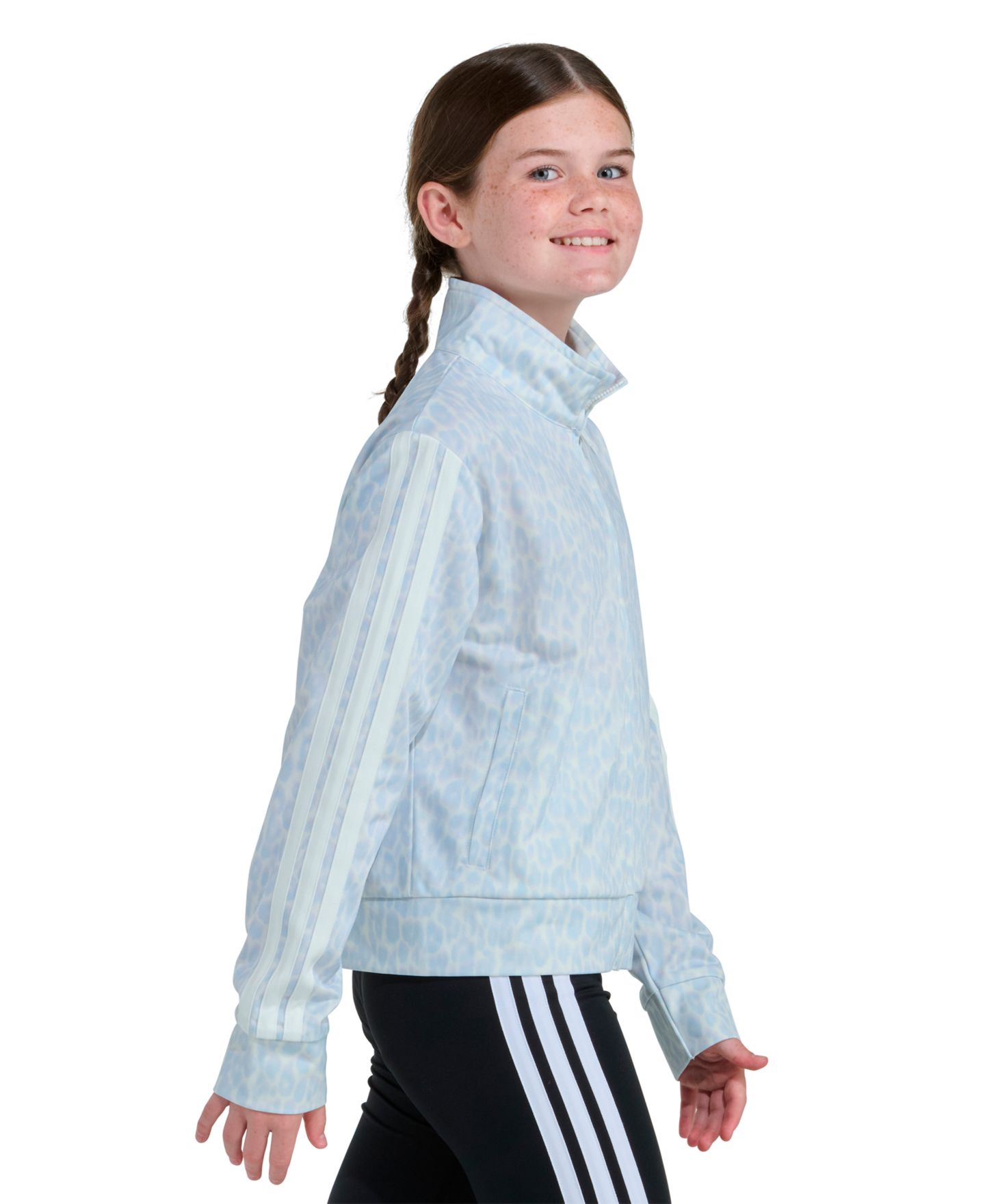Куртка adidas Printed Long-Sleeve для девочек, цвет: Небесно-голубой — фото 3