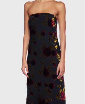 Junior's Flocked Strapless Dress