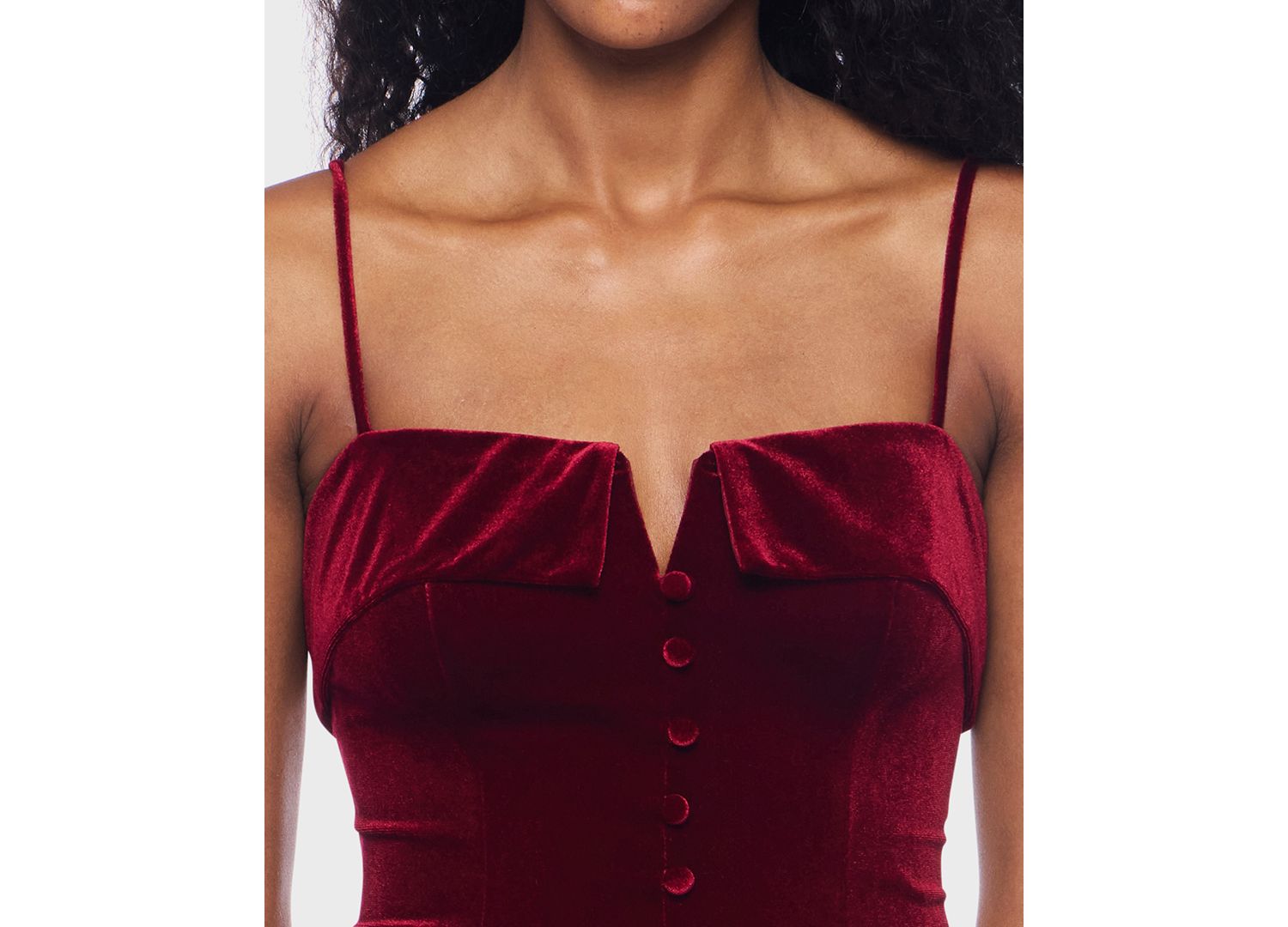 Junior's Spaghetti Strap V-Neck Button Down Dress