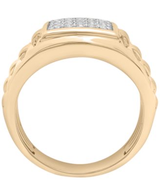 Men's Diamond (1/4 ct. t.w.) Ring in 14k Gold Plated Sterling Silver
