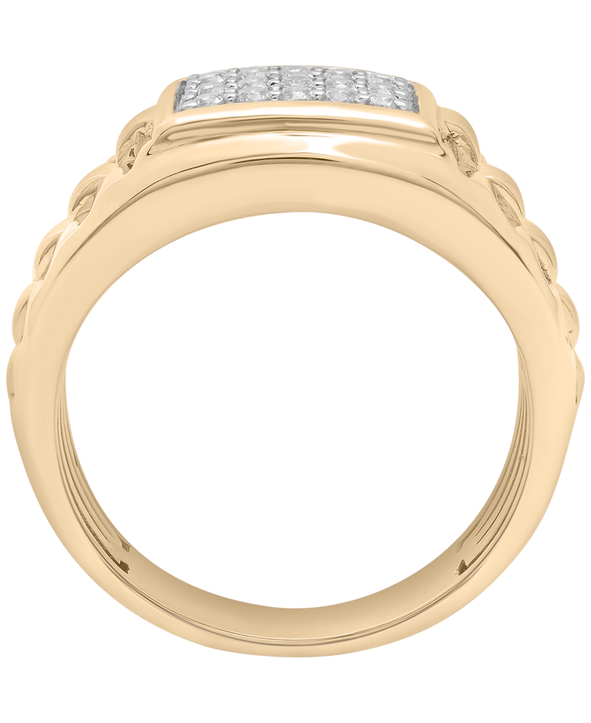 Macy's Men's Diamond (1/4 ct. t.w.) Ring in 14K Gold Plated Sterling Silver