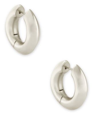 2-Piece Imitation Pearl Elisa Pendant Necklace and Mikki Huggie Earrings in Silver-Tone Rhodium Over Brass Set