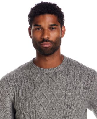 Men's Alpaca Blend Mixy Cable Knit Crew Neck Sweater