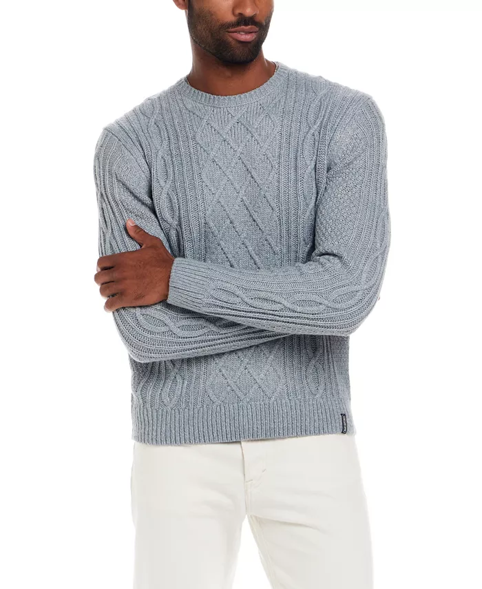 Men's Alpaca Blend Mixy Cable Knit Crew Neck Sweater