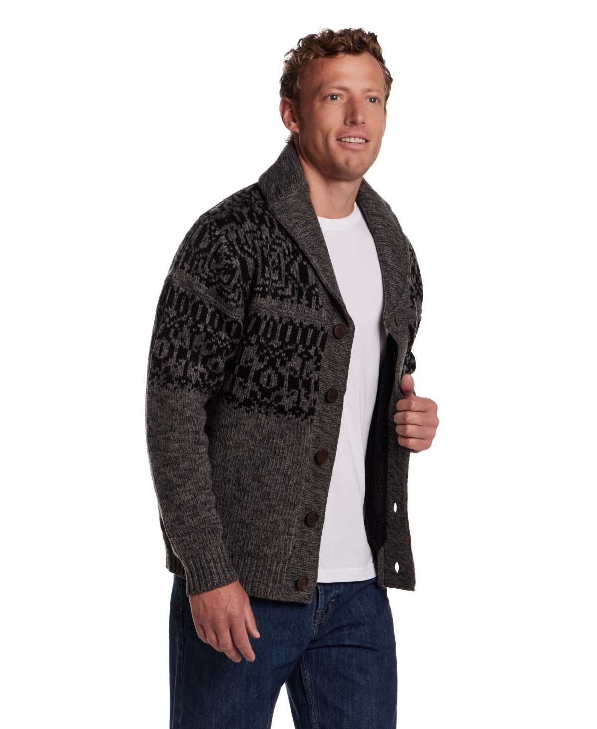Weatherproof Vintage Men's Shawl Collar Sweater