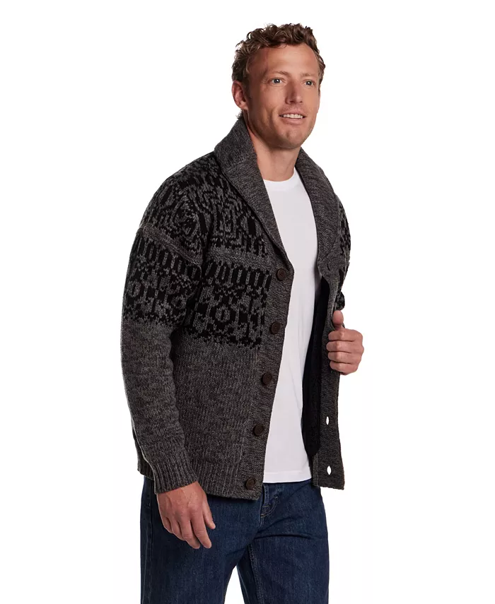 Men's Norwegian Shawl Collar Cardigan Sweater - thumbnail 4