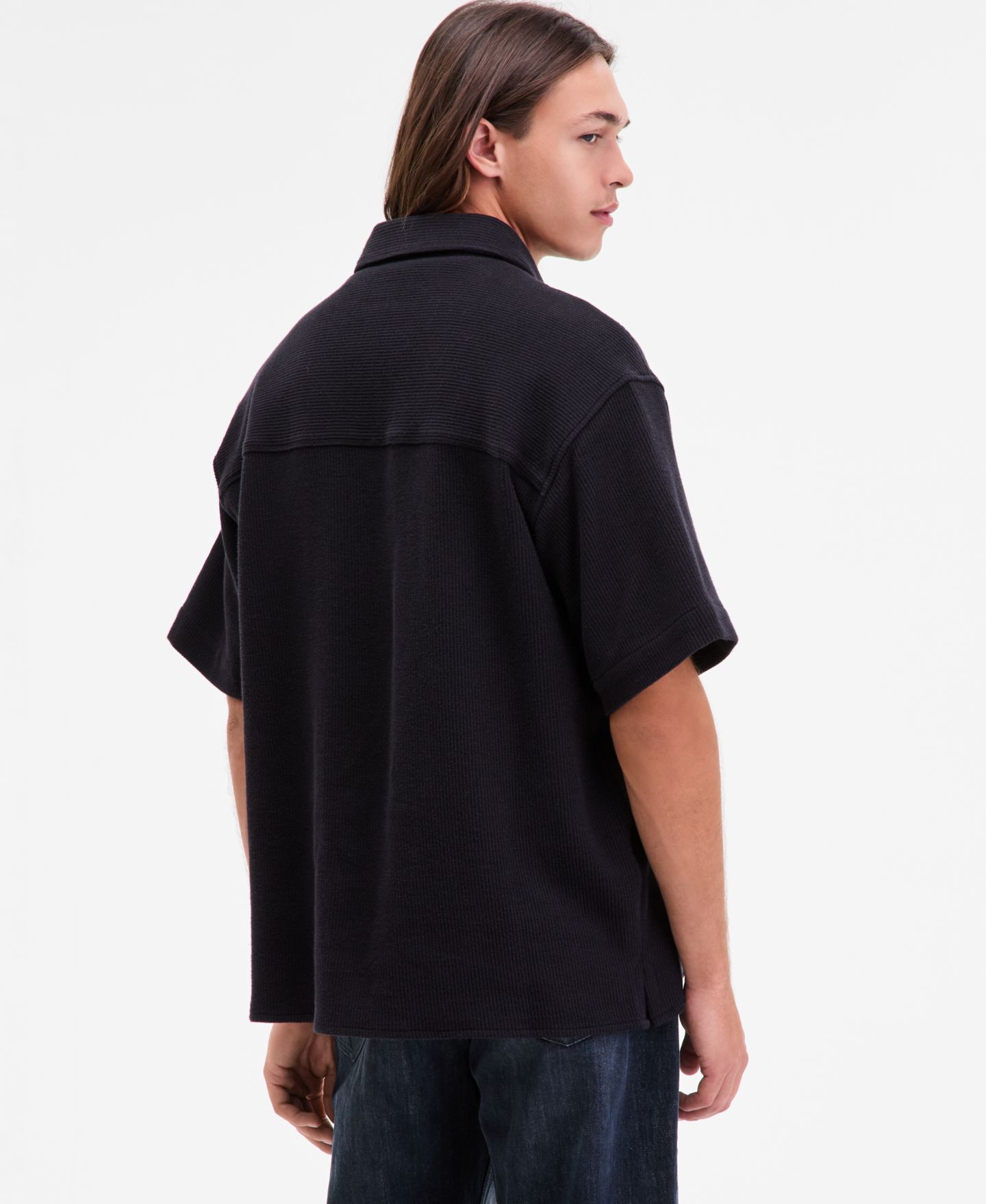 Мужская рубашка Hugo Boss Ebaffino Relaxed-Fit Short-Sleeve, цвет: Чёрный — фото 2
