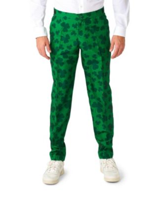 Men's Party Costume. Pats Green Suit - Shamrock Print for Men