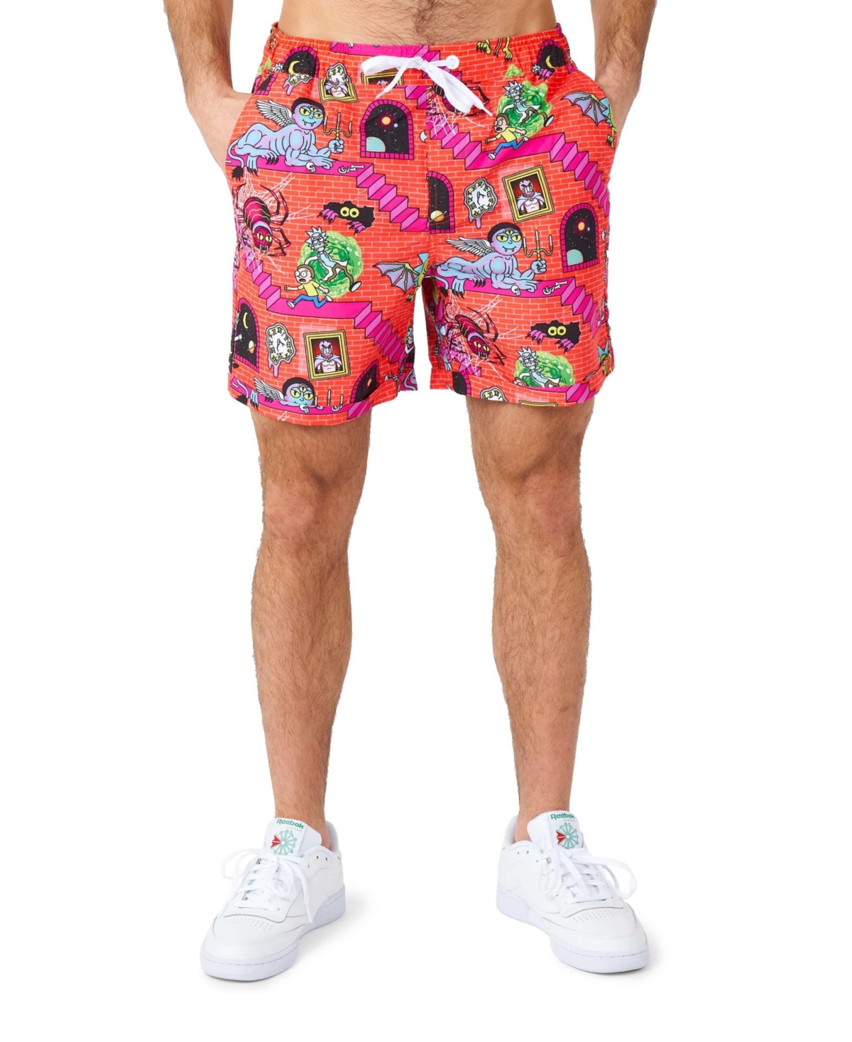 OppoSuits Men's Hawaiian 2 Piece Set - Rick & Morty Summer Beach Wear Slim Fit Includes Short Sleeve Shirt and Shorts
