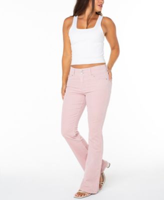 Juniors' Corduroy Double-Button Bootcut Pants