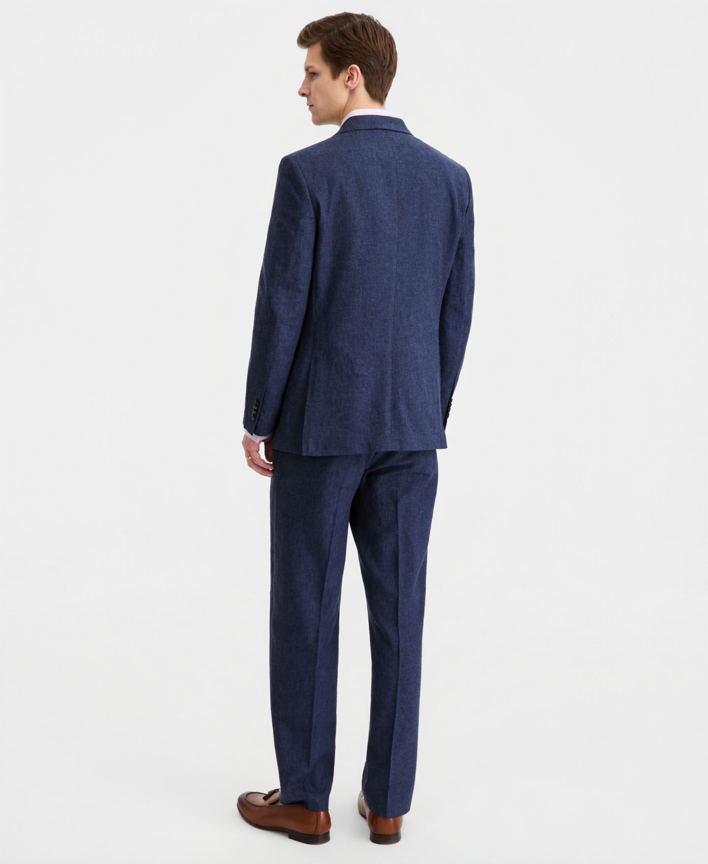 Мужские комплекты Nautica Modern-Fit Cotton & Linen 2-Piece Suit, цвет: Синий однотонный — фото 3