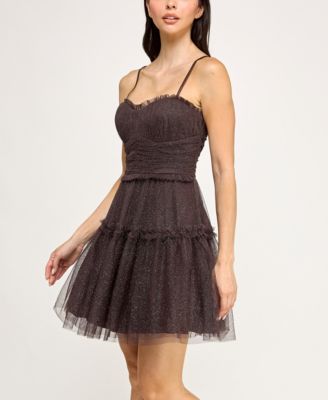 Juniors' Emma Sweetheart Neck Strappy Dress
