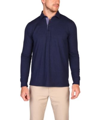 Men's Brushed Melange Super Soft Long Sleeve Polo