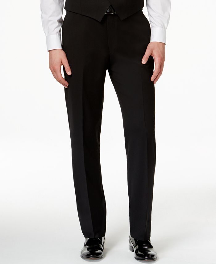 Lauren Ralph Lauren Solid Black Pure Wool Big and Tall Vested Suit - Macy's