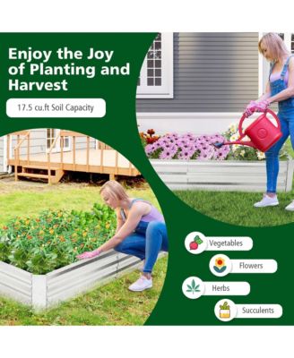 2PCS Galvanized Raised Garden Bed Elevated Rectangle Plant Box 6 x 3 x 1FT