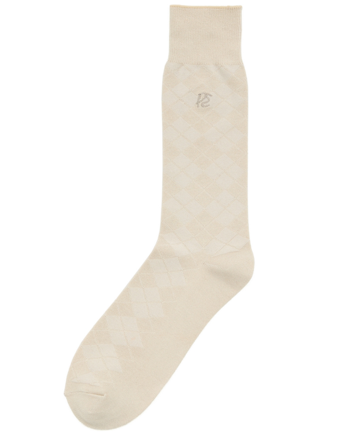 Perry Ellis Portfolio Men's Diamond Stitch Socks In Neutral