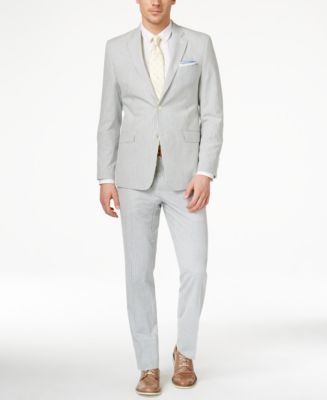 Lauren Ralph Lauren Men's Slim-Fit Blue-Striped Seersucker Suit - Suits ...