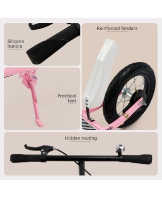 Foldable Kids Scooter with 12 Inch Shock-Absorbing Tires, Adjustable Height & Dual Brakes for Ages 7-12