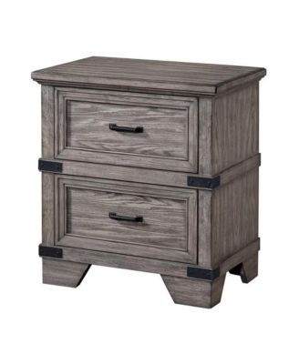 Nightstand, 2 Drawer in Brushed Steel
