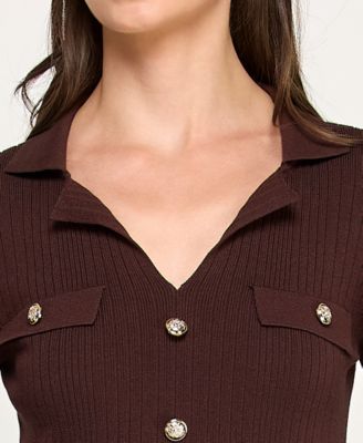 Juniors' Long Sleeve Midi Sweater Dress