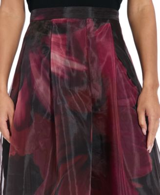 Women's Pleated Organza Midi Skirt
