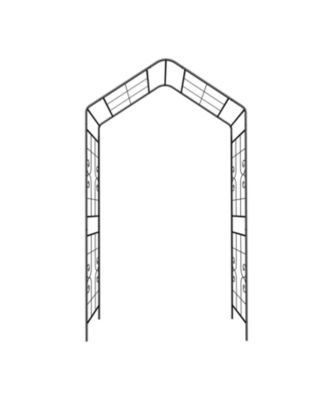 Metal Garden Arch Climbing Plants Support Black