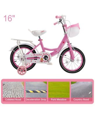 16-Inch Kids Bike for Ages 5-9 with Sparkling Training Wheels & Adjustable Design | Perfect Gift