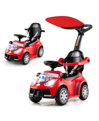 3-in-1 Push Car for Toddler Sliding Car with Seat Belt and Canopy