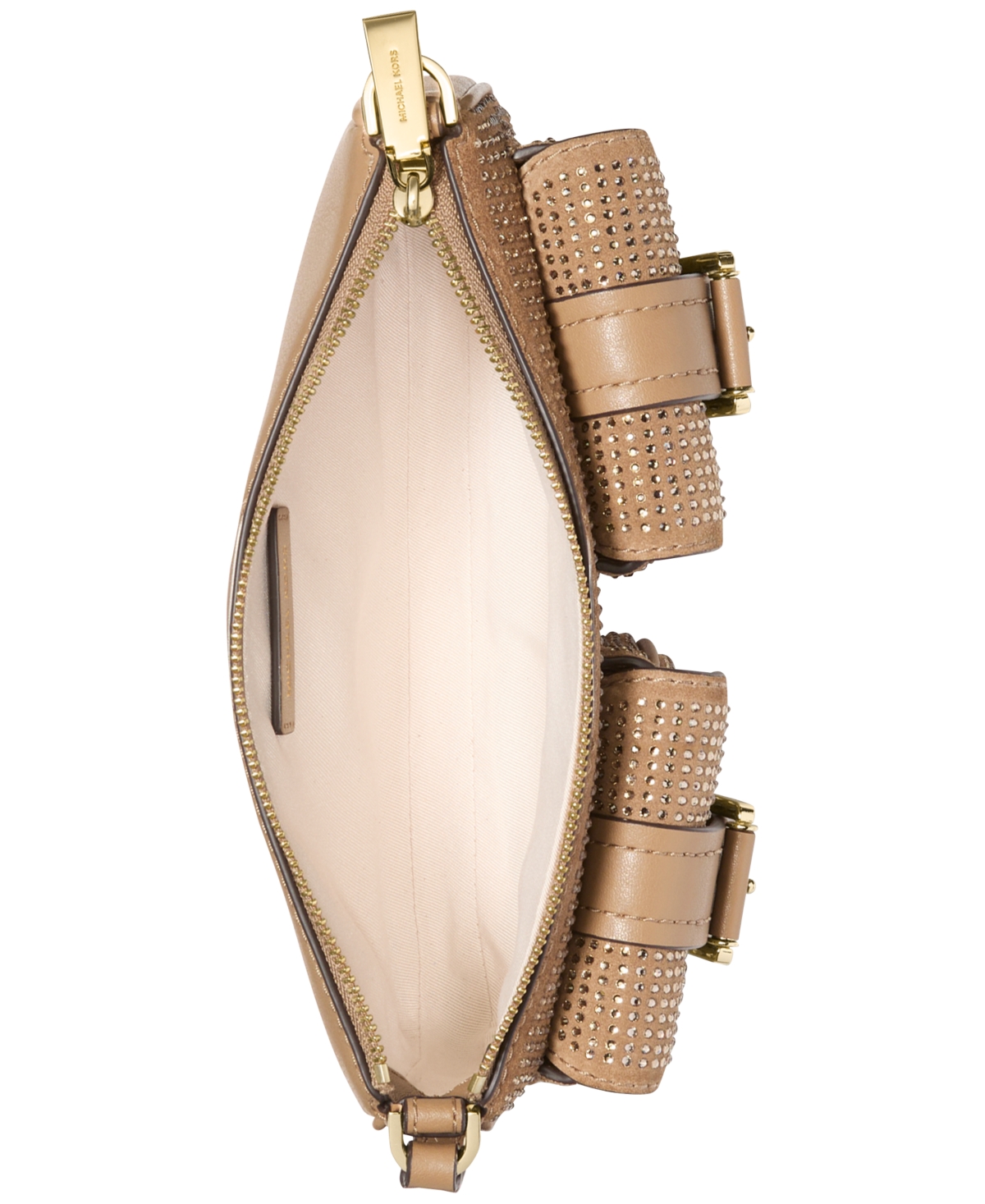 Michael Kors Michael  Zoe Small Convertible Pouchette Bag In Brown