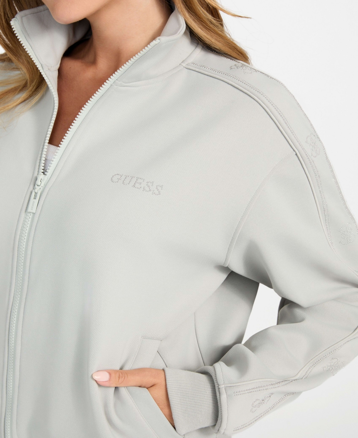 Guess Women's High Neck Full-Zip Sweatshirt