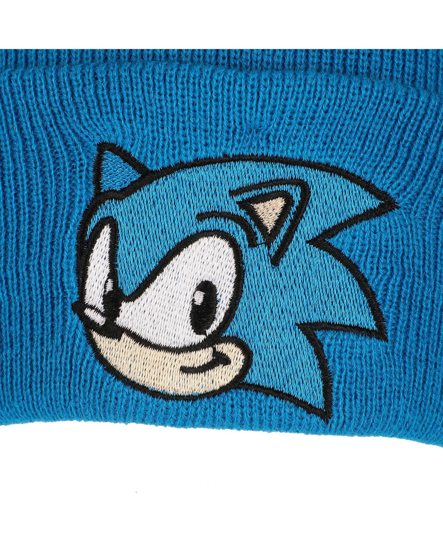 Мужская шапка Sonic the Hedgehog Chucky Text Embroidery Acrylic Knit Standard Cuff, цвет: Синий — фото 5