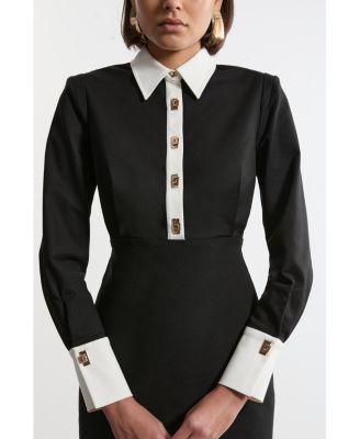 Women's Techno Cotton Shirt Maxi Shirt Dress