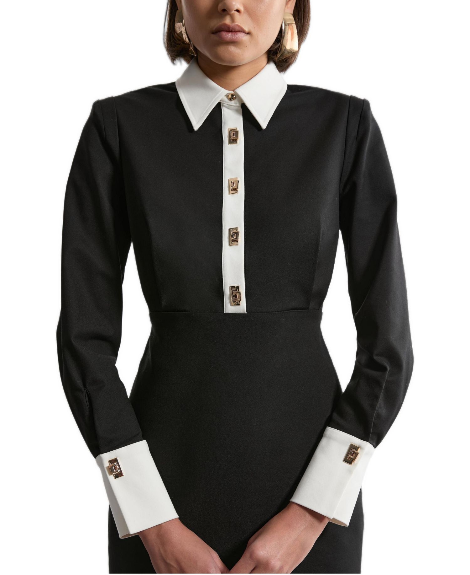 Women's Techno Cotton Shirt Maxi Shirt Dress