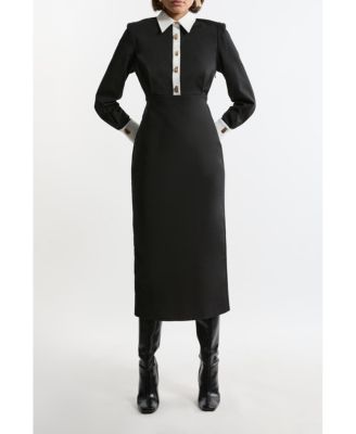 Women's Techno Cotton Shirt Maxi Shirt Dress