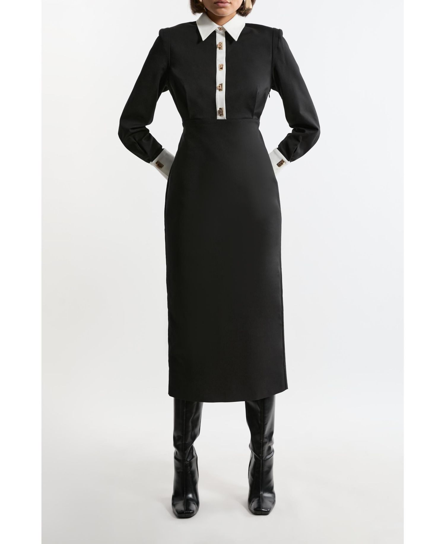 Women's Techno Cotton Shirt Maxi Shirt Dress